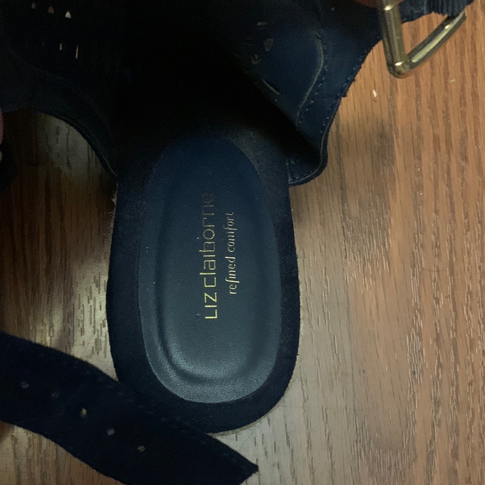 Liz Claiborne Dark Blue Heeled Sandals - Picture 2 of 5